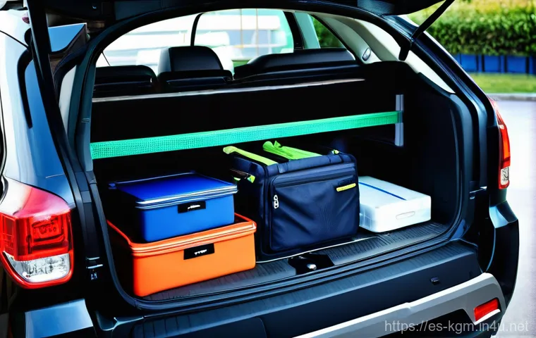 쌍용 토레스의 적재 공간 분석 - **Prompt 2: Versatility for Adventure with Folded Seats**
    An interior shot of the SsangYong Torr...