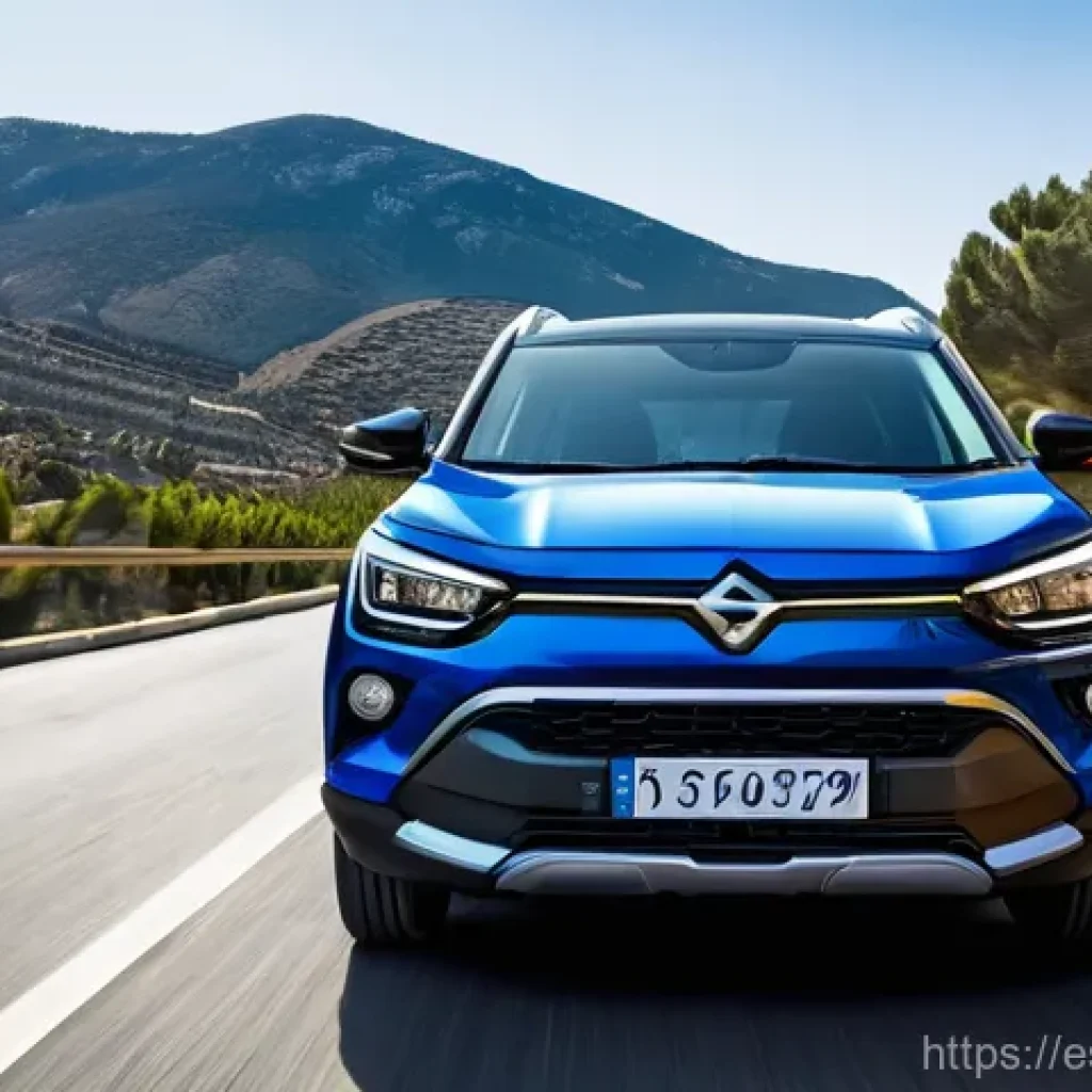 쌍용 코란도 EV 배터리 성능 - **Prompt: Urban and Mountain Driving with Korando e-Motion in Spain**
    "A SsangYong Korando e-Mot...