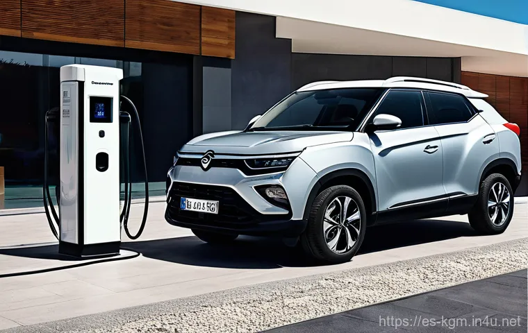 쌍용 코란도 EV 배터리 성능 - **Prompt: Urban and Mountain Driving with Korando e-Motion in Spain**
    "A SsangYong Korando e-Mot...